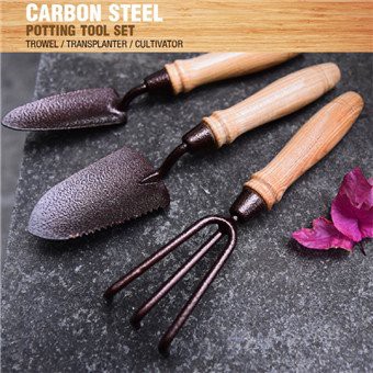 product-250-250 Carbon steel three prong hand rake set