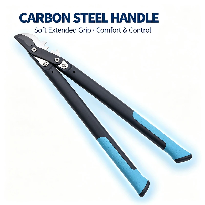 All-In-One Carbon Steel Handle With Soft, Extended Grip All-In-One Carbon Steel Handle With Soft, Extended Grip